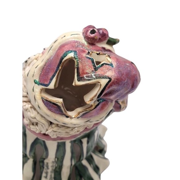 Blue Sky Clayworks Ceramic Santa Figurine W/ Stars & Animals 7.5" Christmas Deco - Picture 5 of 10